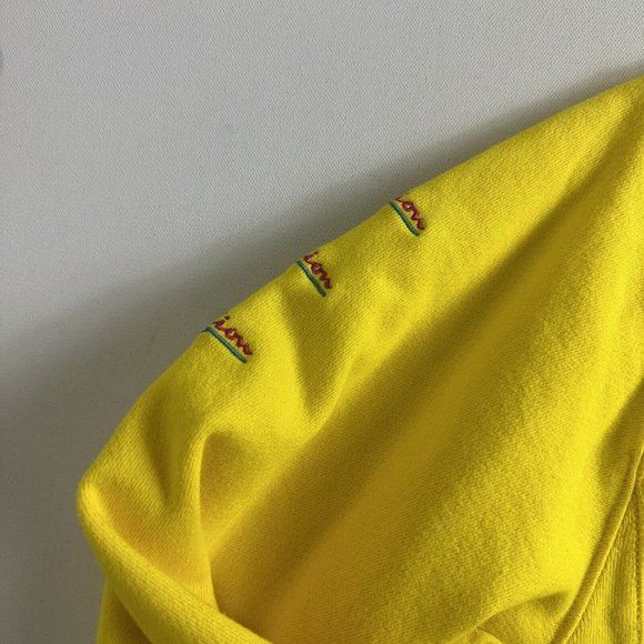 Vintage Champion Reverse Weave Pullover Yellow Sweatshirt Crew Neck Size Medium - Picture 7 of 11